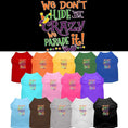 Load image into Gallery viewer, Mardi Gras Pet Shirt, "We Don't Hide the Crazy, We Parade It"
