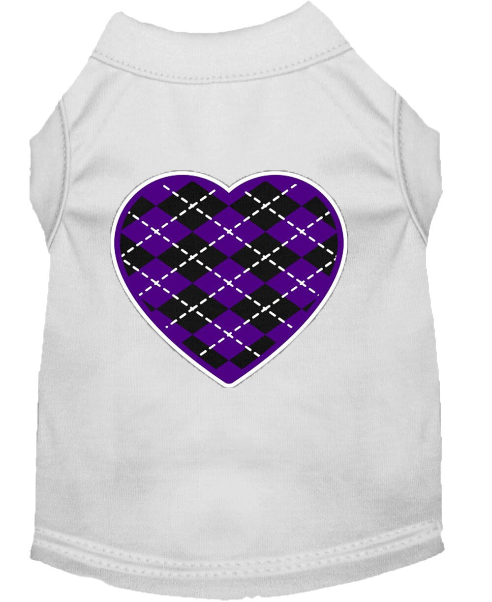 Pet Shirt "Argyle Heart Purple"