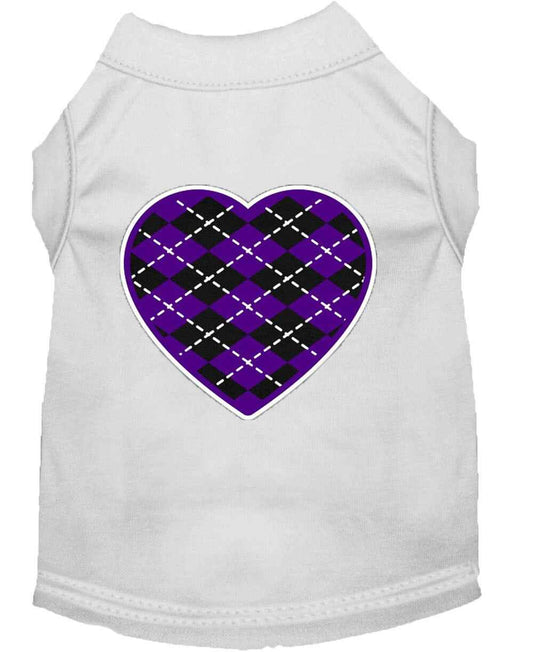 Pet Shirt "Argyle Heart Purple"