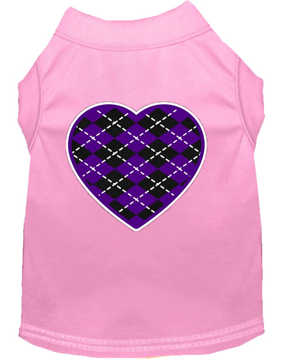 Pet Shirt "Argyle Heart Purple"