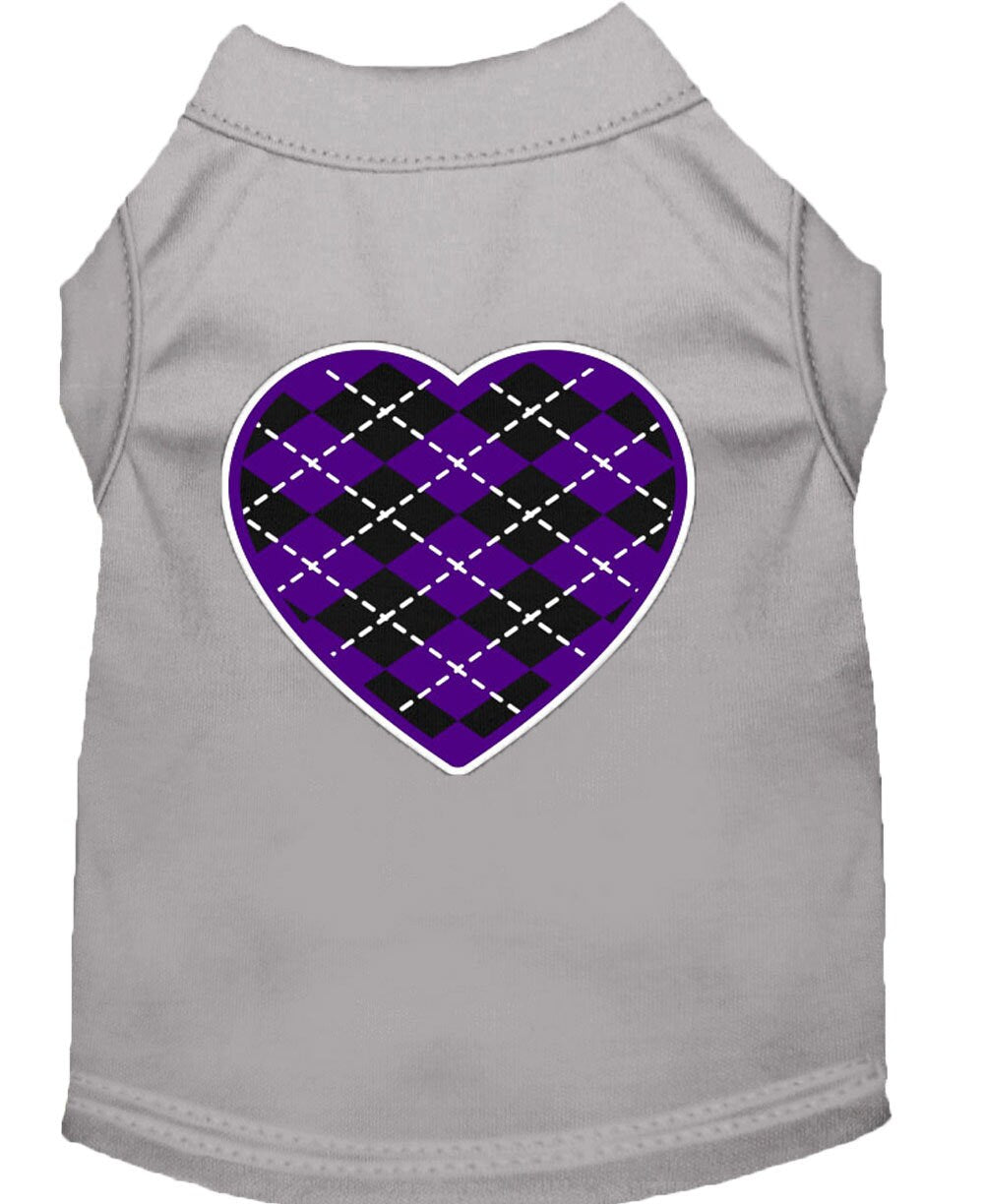 Pet Shirt "Argyle Heart Purple"