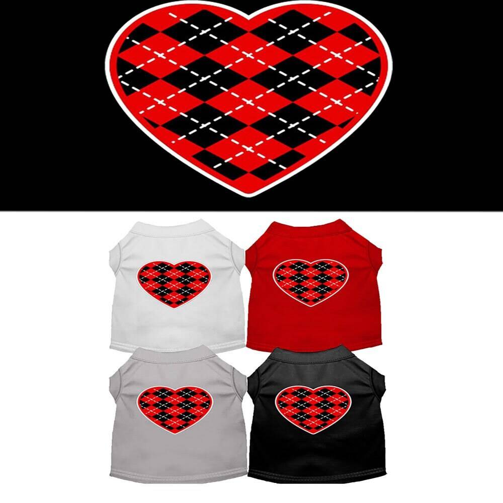 Pet Shirt "Argyle Heart Red"