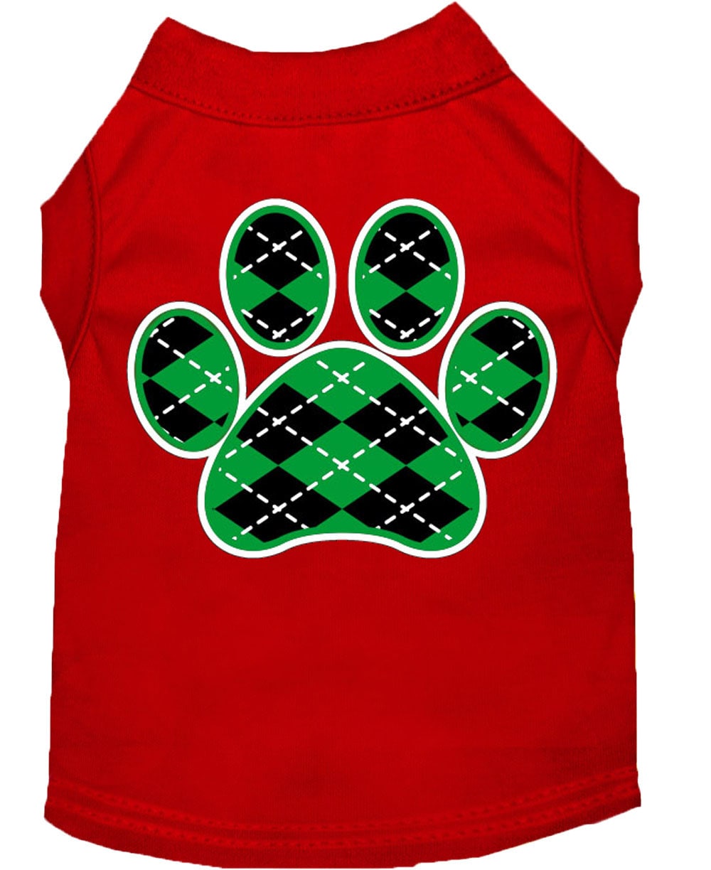 Pet Shirt "Argyle Paw Emerald Green"