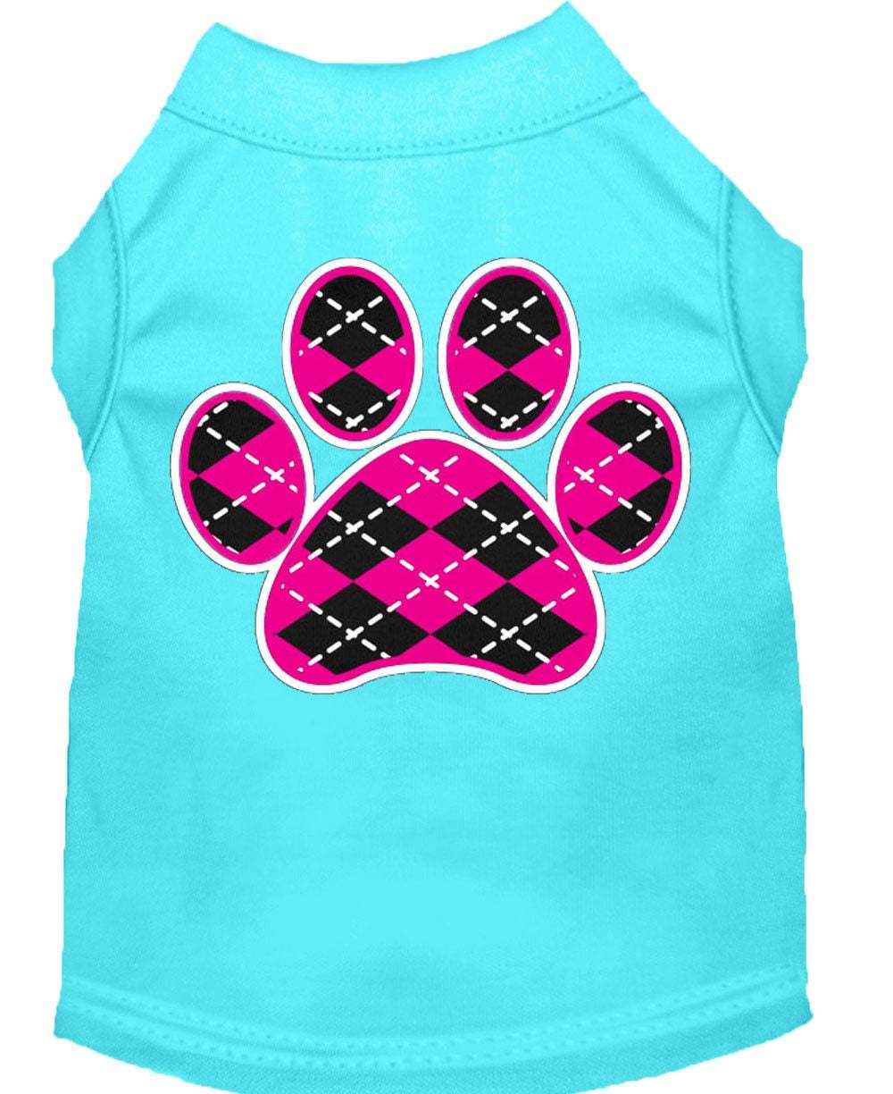 Pet Shirt "Argyle Paw Pink"