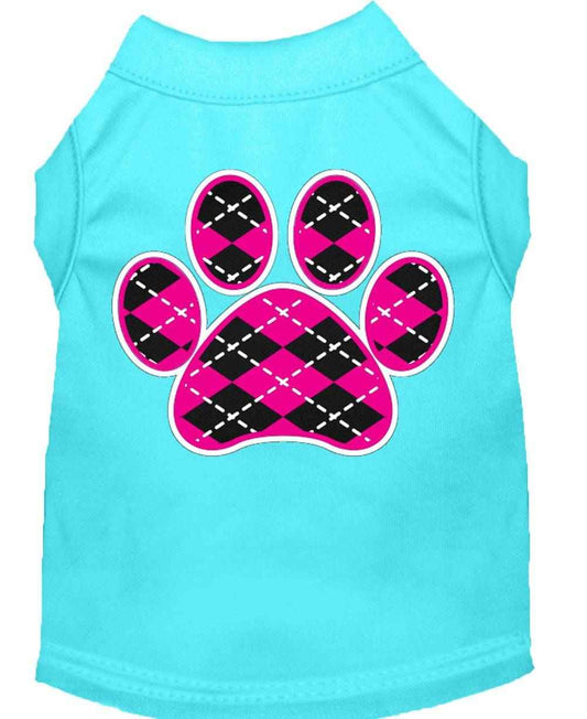 Pet Shirt "Argyle Paw Pink"