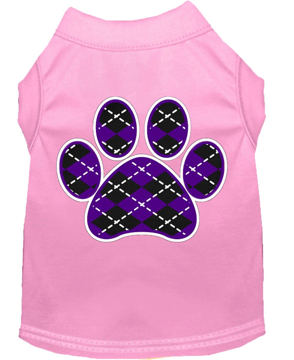 Pet Shirt "Argyle Paw Purple"