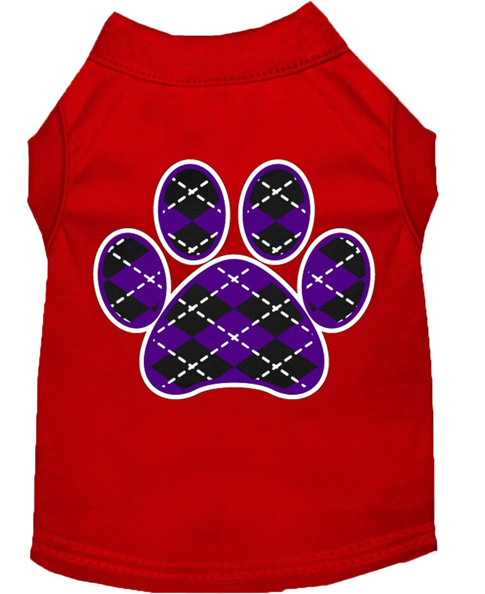 Pet Shirt "Argyle Paw Purple"