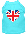 Load image into Gallery viewer, Pet Dog & Cat Shirt Screen Printed, "British Flag Heart"
