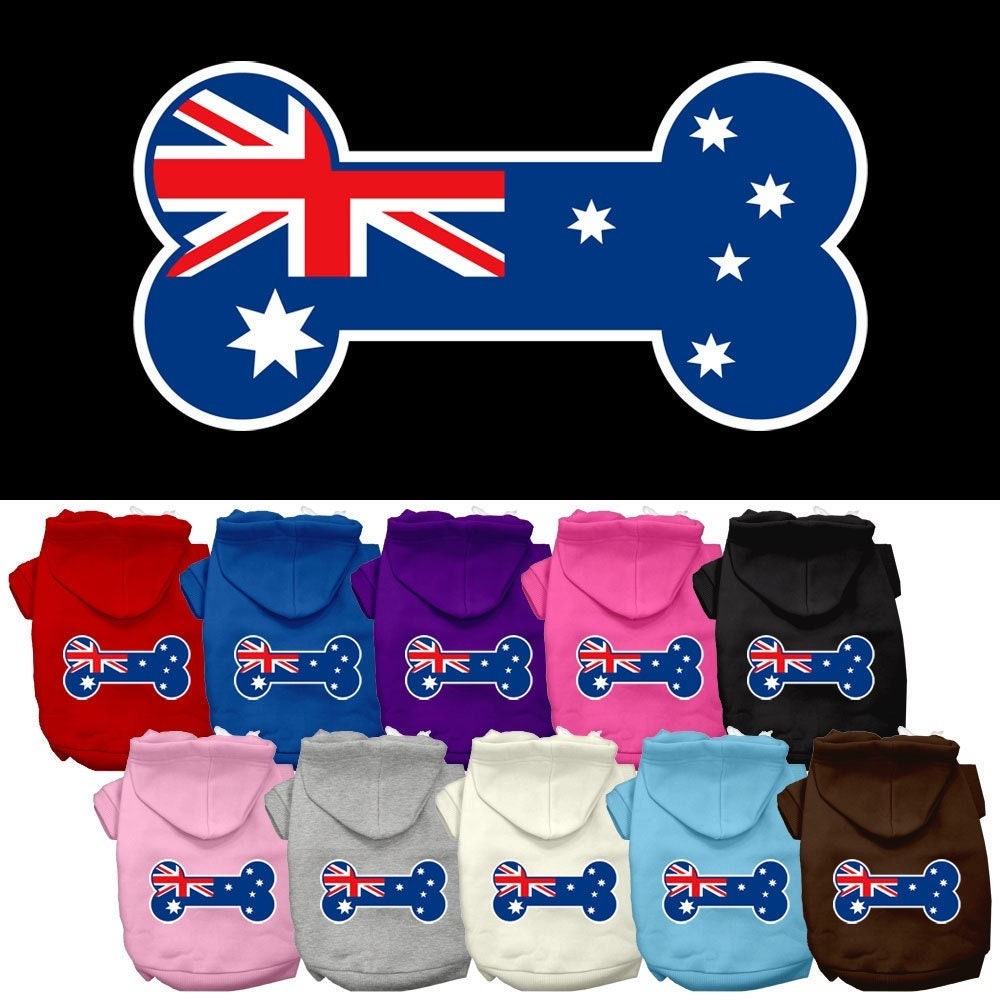Pet Hoodie "Bone Shaped Australian Flag"