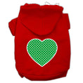 Load image into Gallery viewer, Pet Hoodie "Green Swiss Dots Heart"

