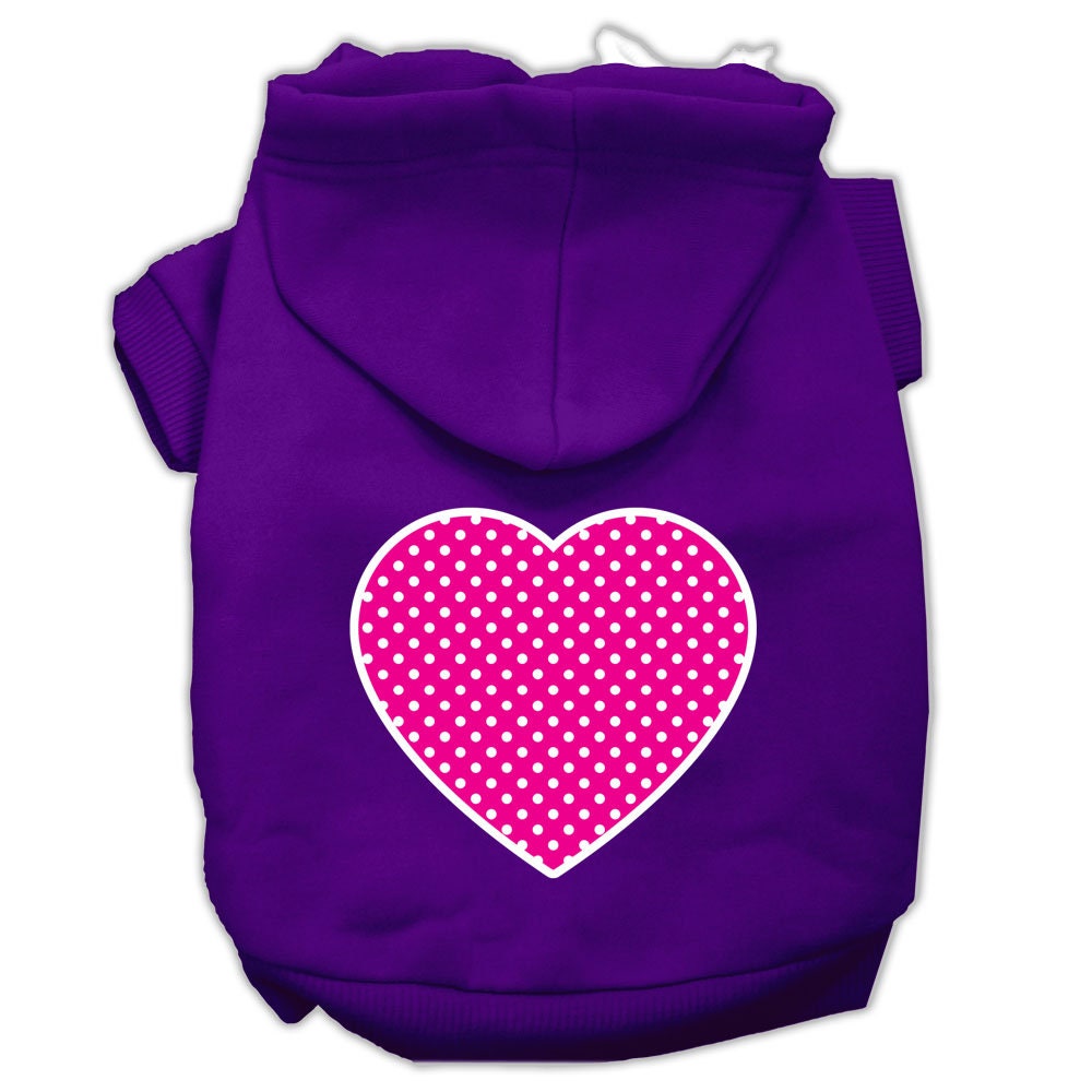 Pet Hoodie "Pink Swiss Dots Heart"