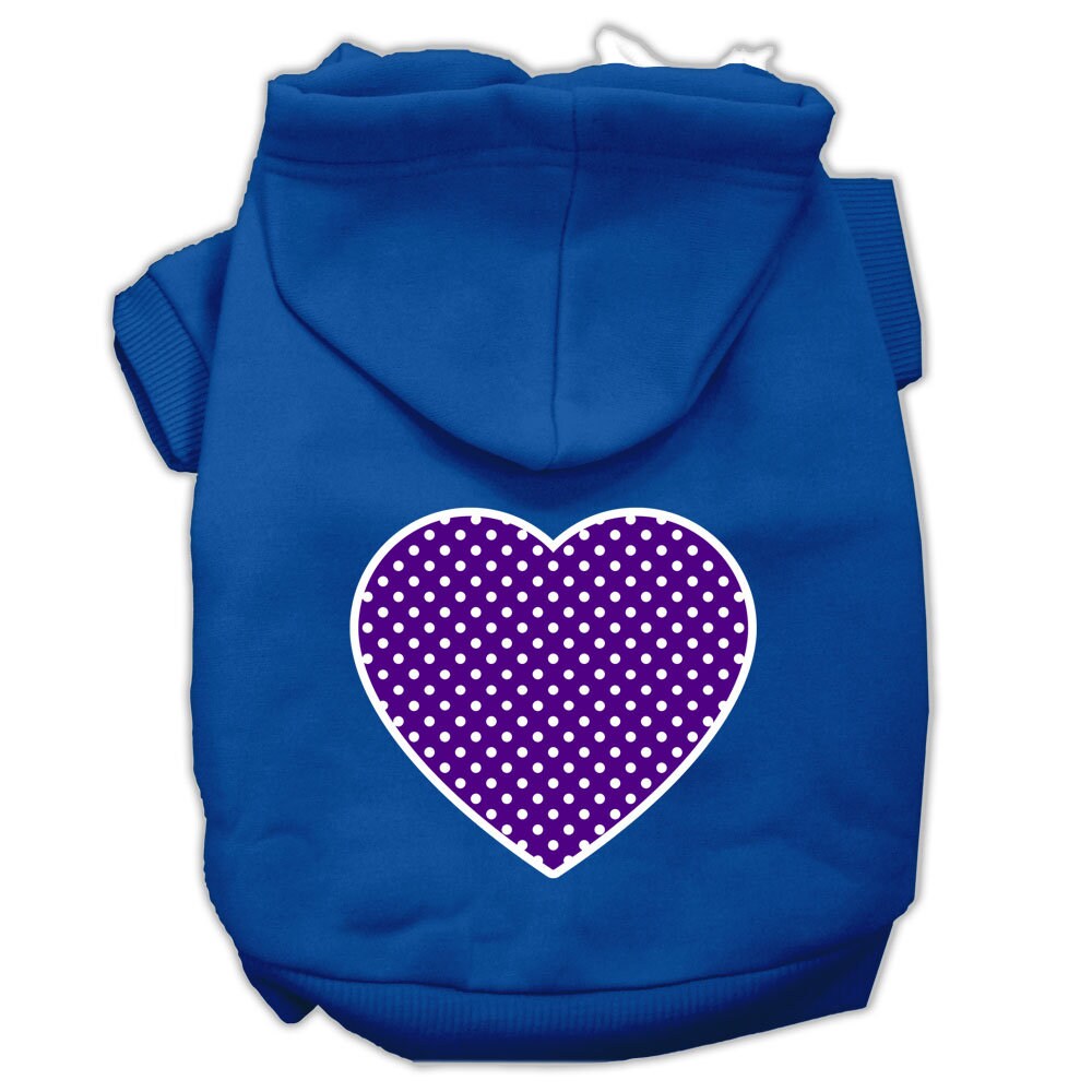Pet Hoodie "Purple Swiss Dots Heart"