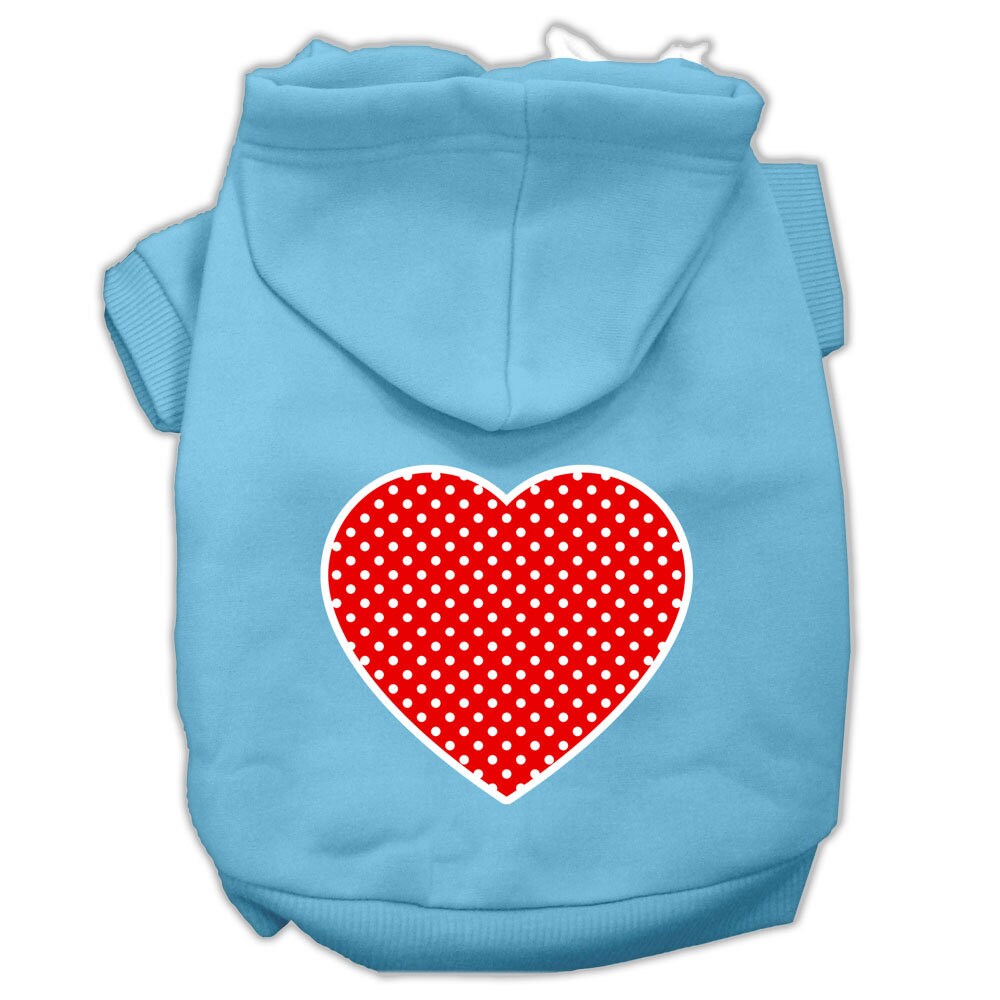 Pet Hoodie "Red Swiss Dots Heart"