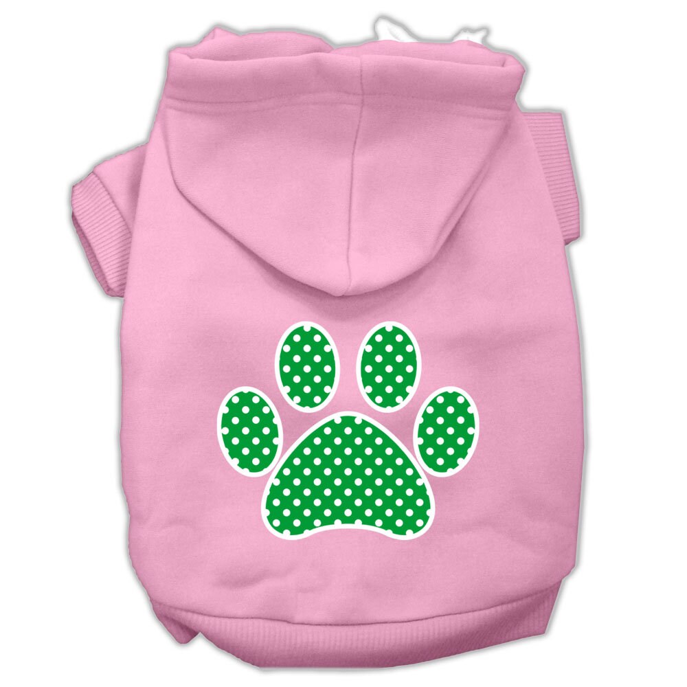 Pet Hoodie "Green Swiss Dots Paw"