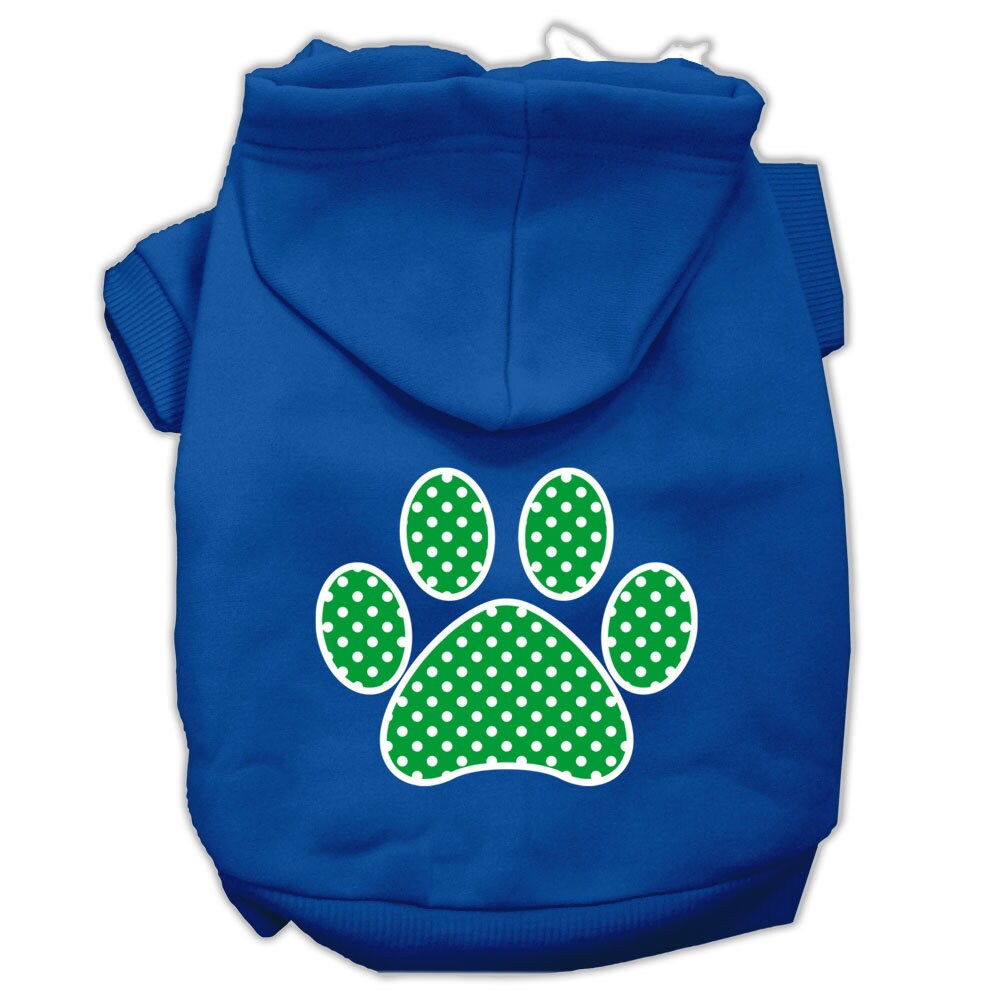 Pet Hoodie "Green Swiss Dots Paw"