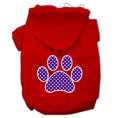Load image into Gallery viewer, Pet Hoodie Screen Printed, "Purple Swiss Dots Paw"
