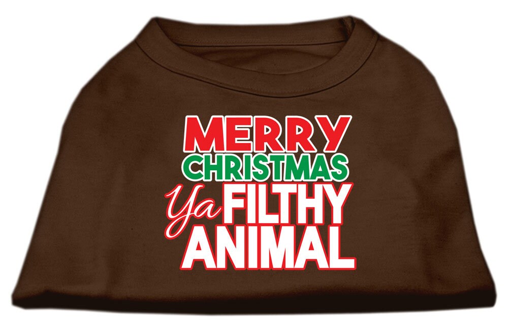 Christmas Pet Dog & Cat Shirt, "Merry Christmas Ya Filthy Animal"