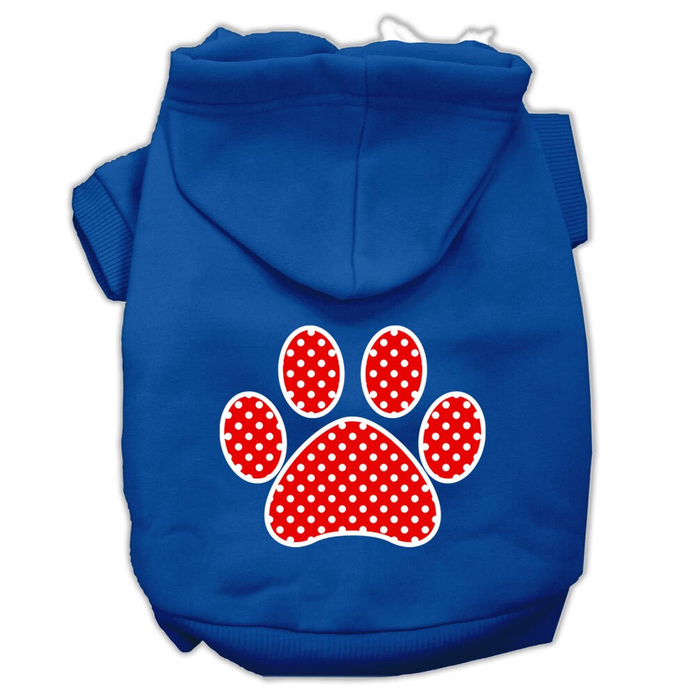 Pet Hoodie "Red Swiss Dots Paw"