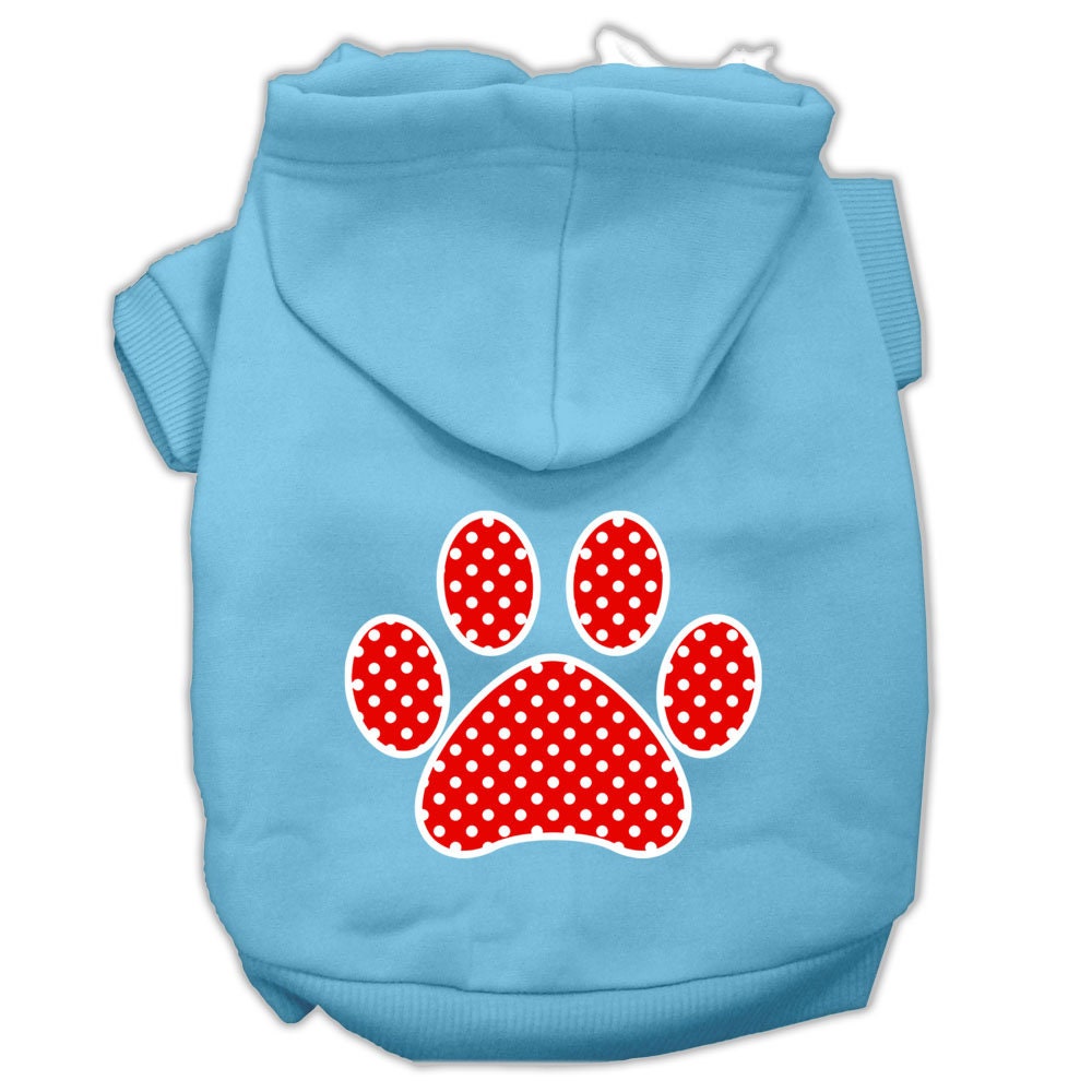 Pet Hoodie "Red Swiss Dots Paw"
