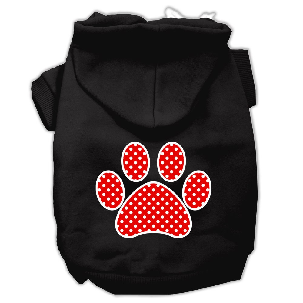Pet Hoodie "Red Swiss Dots Paw"