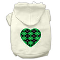 Load image into Gallery viewer, Pet Hoodie "Green Argyle Heart"
