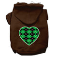Load image into Gallery viewer, Pet Hoodie "Green Argyle Heart"
