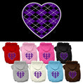Load image into Gallery viewer, Pet Hoodie "Purple Argyle Heart"
