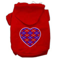 Load image into Gallery viewer, Pet Hoodie "Purple Argyle Heart"
