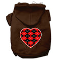 Load image into Gallery viewer, Pet Hoodie "Red Argyle Heart"
