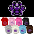 Load image into Gallery viewer, Pet Hoodie "Purple Argyle Paw"
