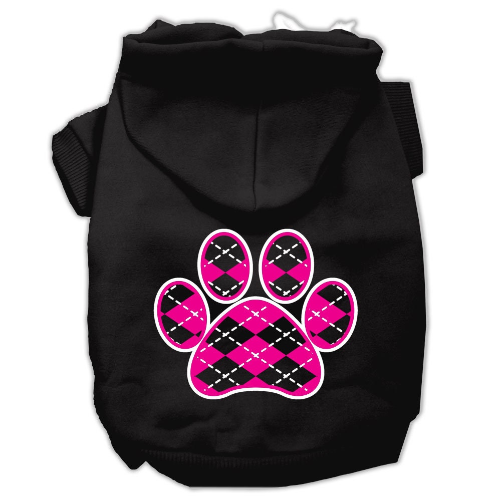 Pet Hoodie "Pink Argyle Paw"