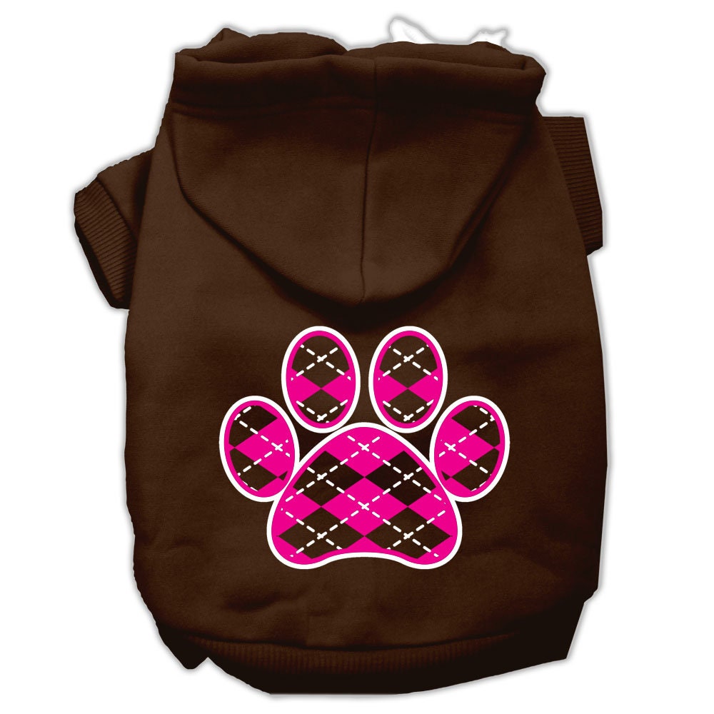 Pet Hoodie "Pink Argyle Paw"
