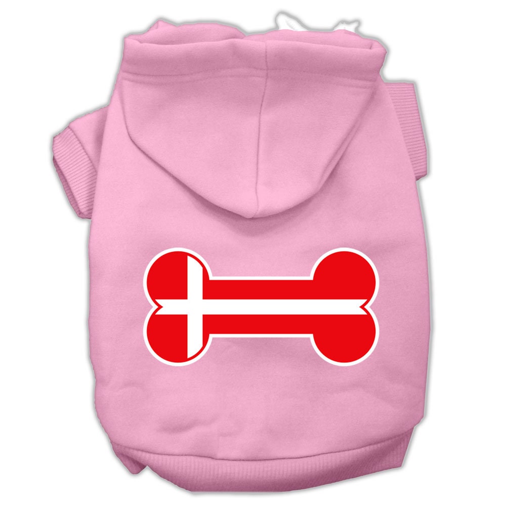 Pet Hoodie "Bone Shaped Denmark Flag"