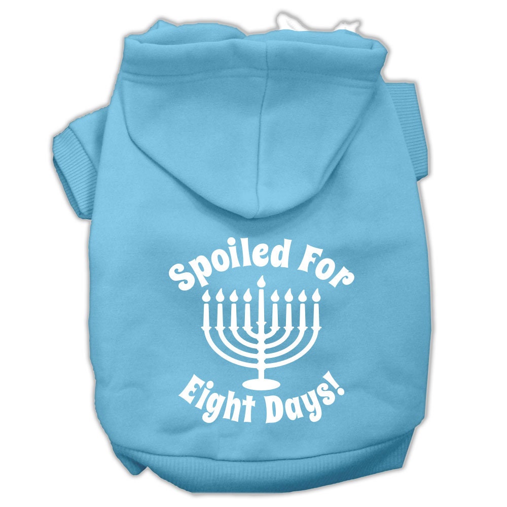 Hanukkah Pet Hoodie Screen Printed, "Spoiled For Eight Days"