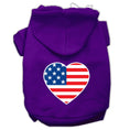 Load image into Gallery viewer, Pet Dog & Cat Hoodie Screen Printed, "American Flag Heart"

