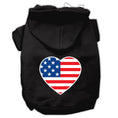 Load image into Gallery viewer, Pet Dog & Cat Hoodie Screen Printed, "American Flag Heart"

