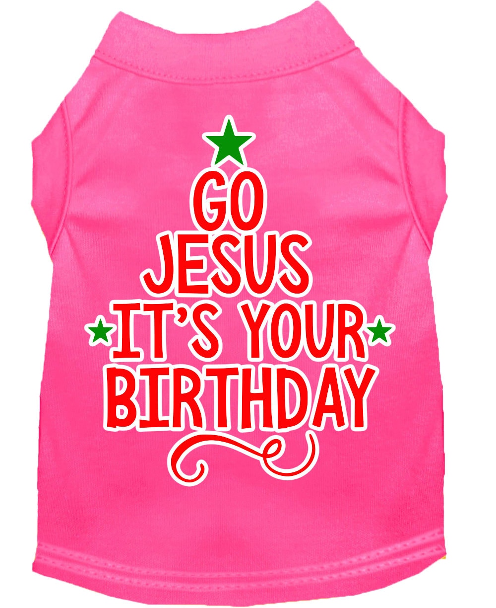 Christmas Pet Dog & Cat Shirt, "Go Jesus, It's Your Birthday"