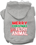 Load image into Gallery viewer, Christmas Pet Hoodie "Merry Christmas Ya Filthy Animal"
