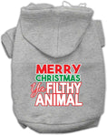 Load image into Gallery viewer, Christmas Pet Hoodie "Merry Christmas Ya Filthy Animal"

