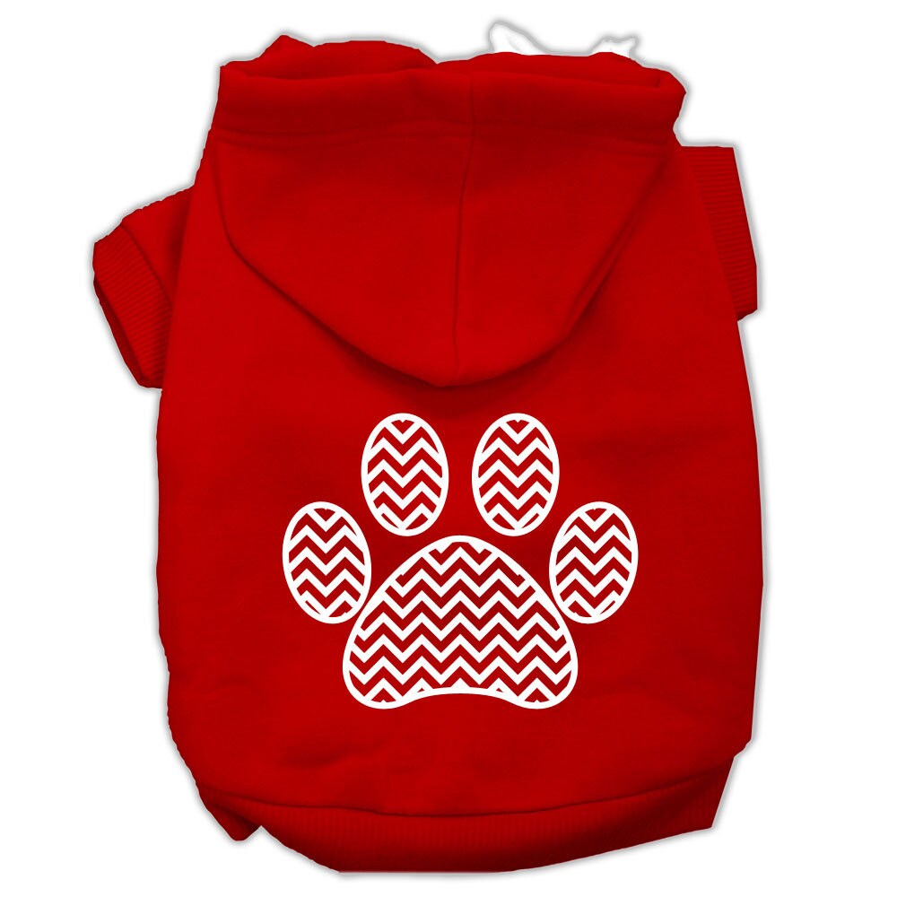 Pet Hoodie "Chevron Paw Print"