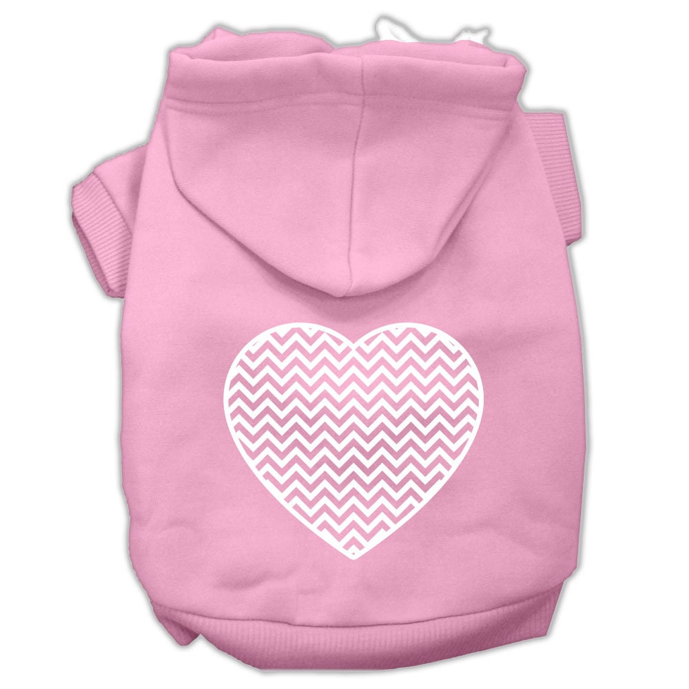 Pet Hoodie Screen Printed, "Chevron Heart"