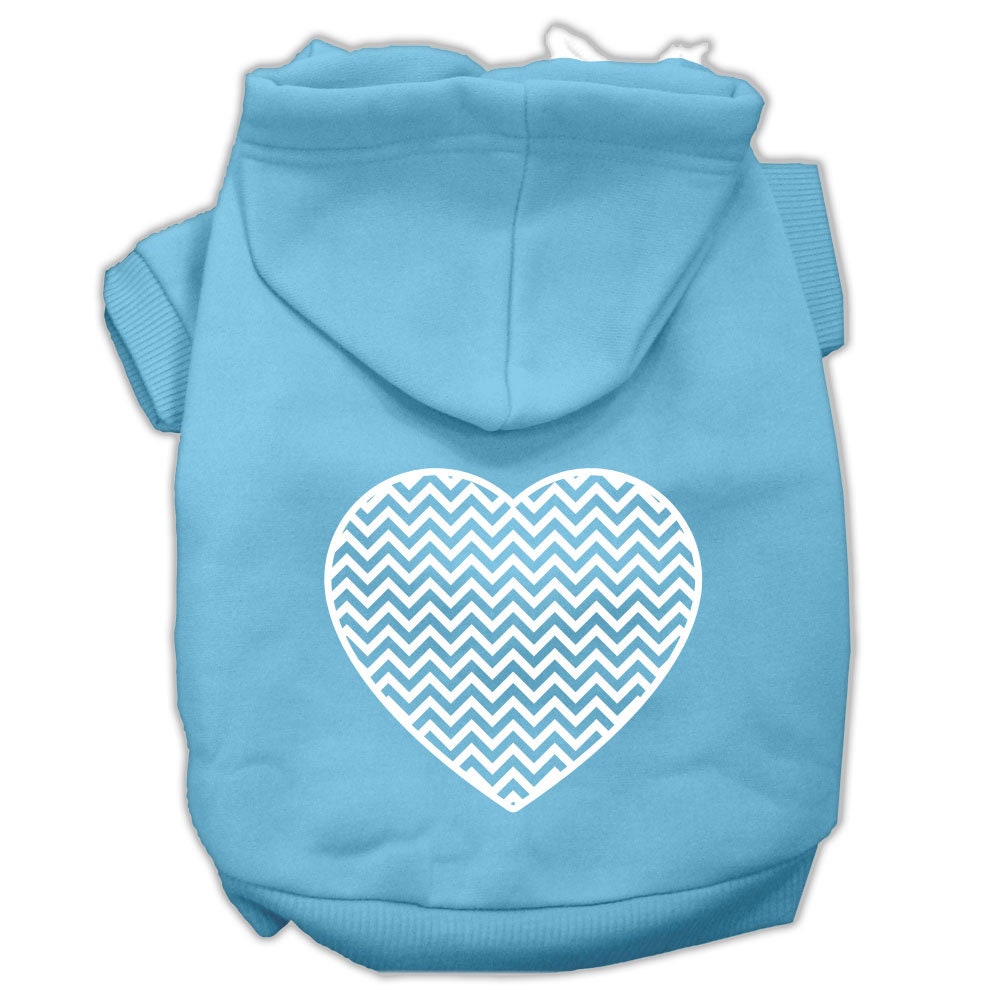 Pet Hoodie Screen Printed, "Chevron Heart"