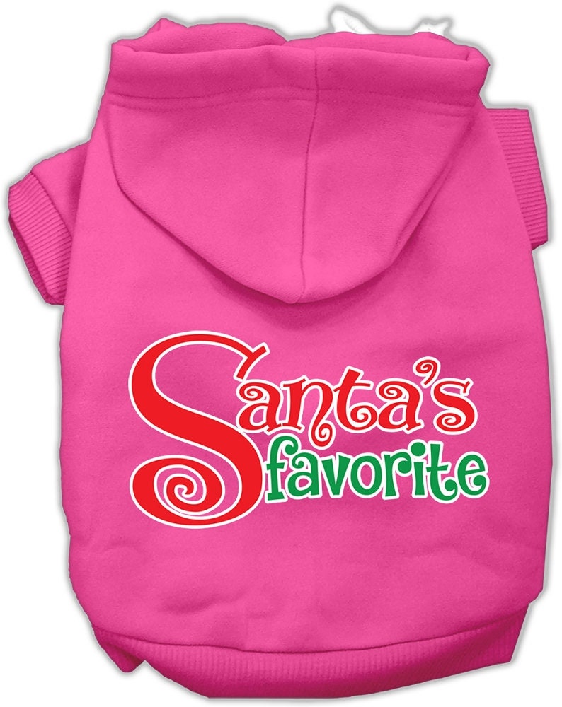 Christmas Pet Hoodie Screen Printed, "Santa's Favorite"