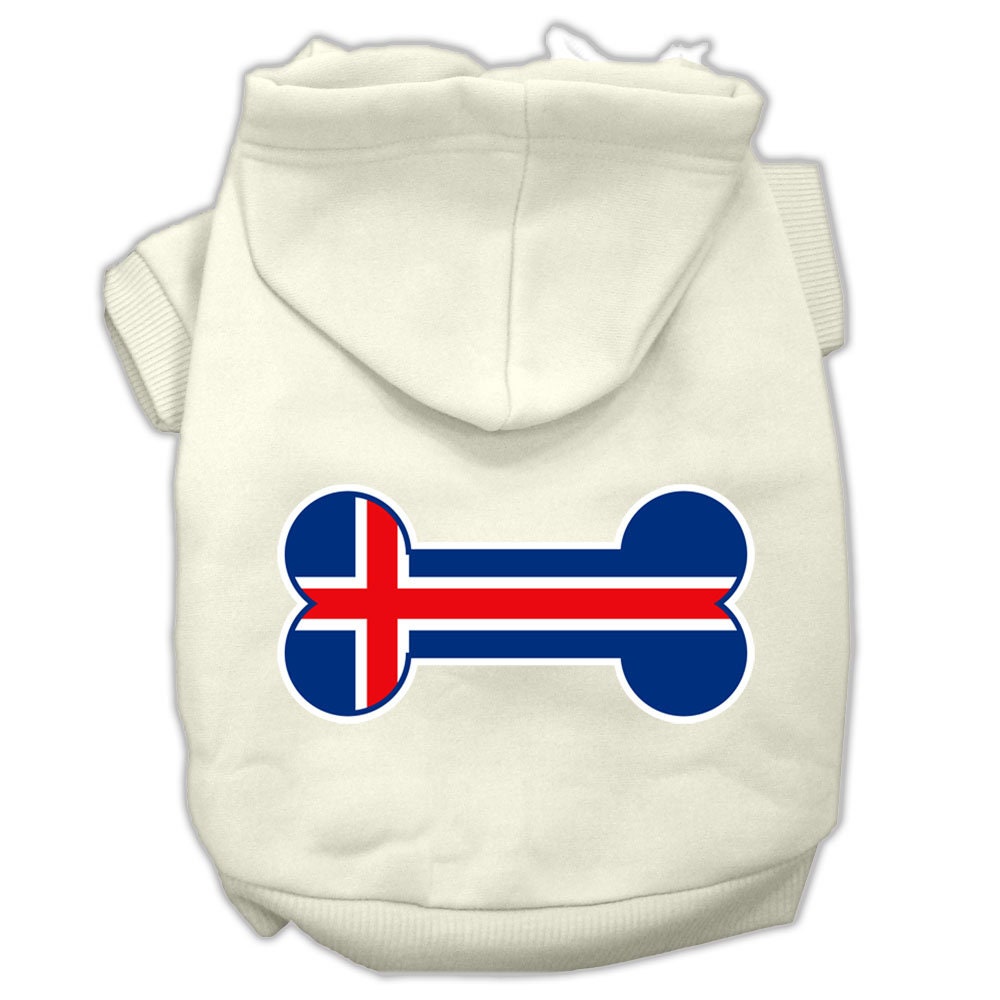Pet Hoodie "Bone Shaped Iceland Flag"