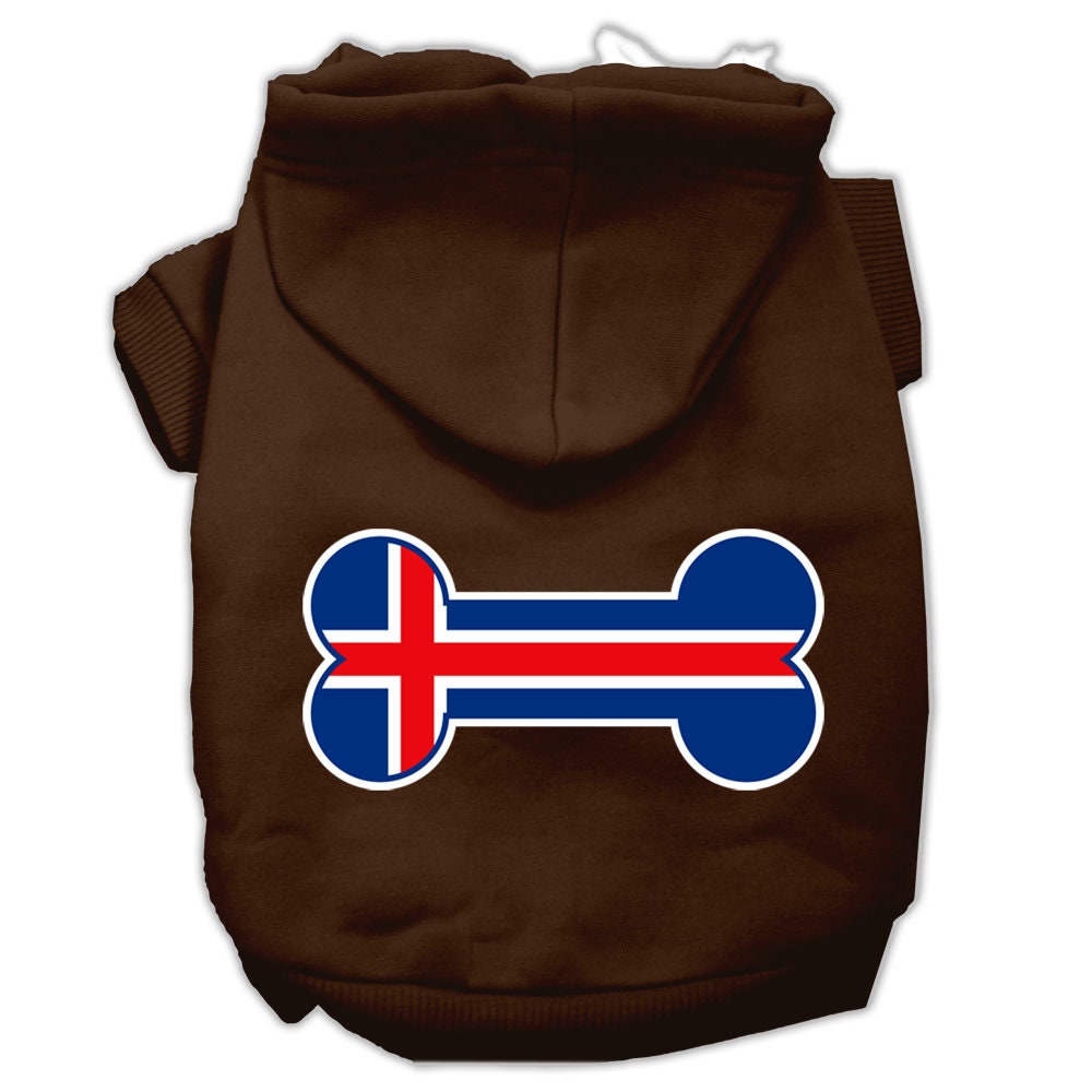 Pet Hoodie "Bone Shaped Iceland Flag"