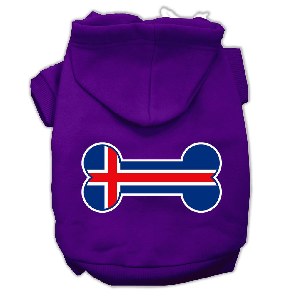 Pet Hoodie "Bone Shaped Iceland Flag"