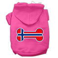 Load image into Gallery viewer, Pet, Dog & Cat Hoodie Screen Printed, "Bone Shaped Norway Flag"
