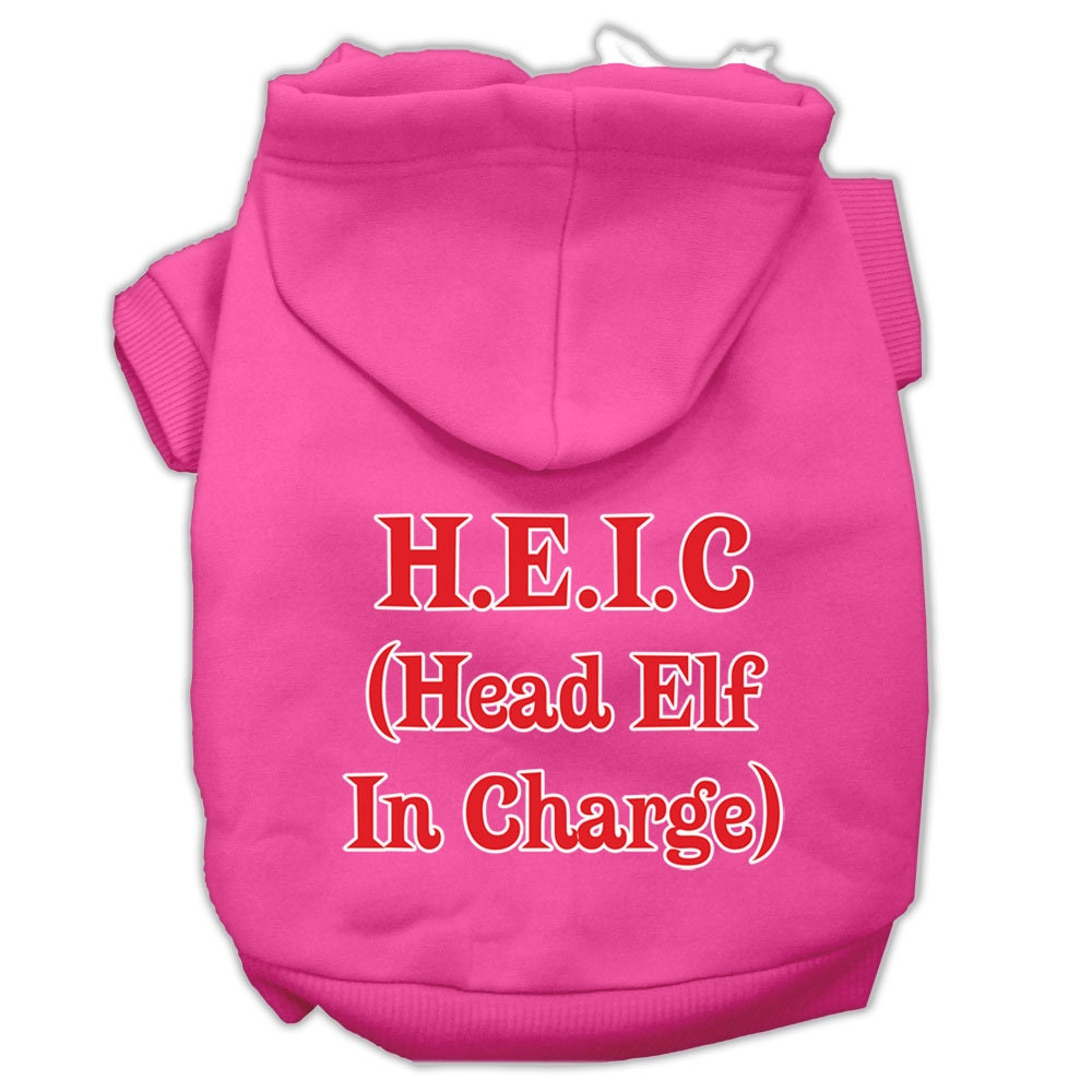 Christmas Pet Hoodie "Head Elf In Charge"
