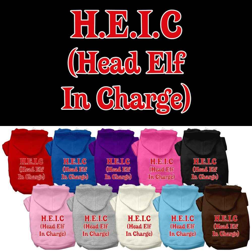 Christmas Pet Hoodie "Head Elf In Charge"