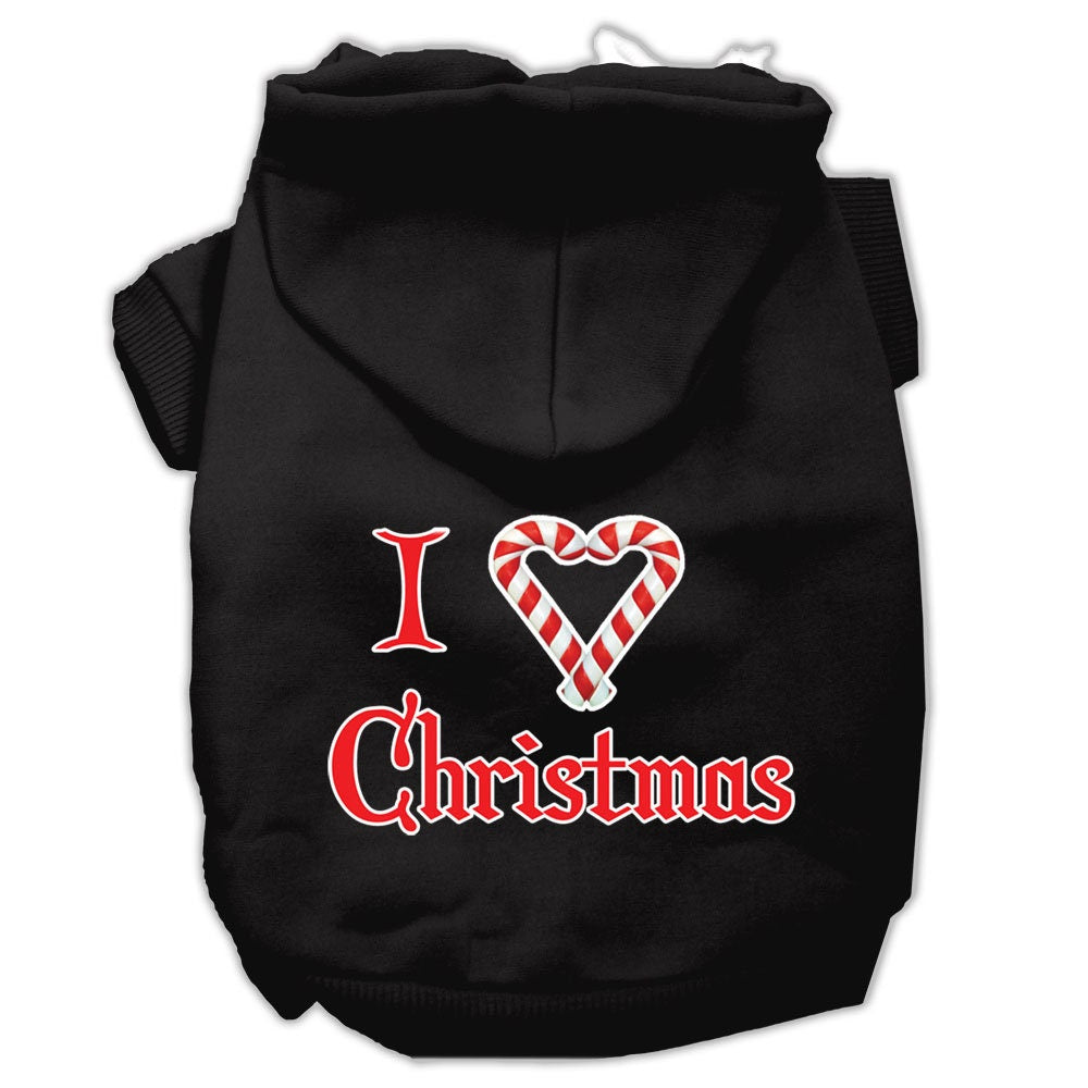 Christmas Pet Hoodie Screen Printed, "I Heart Christmas"